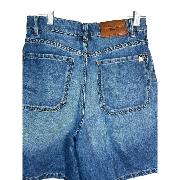 Weekend Max Mara Ecuba Cotton & Linen Bermuda Shorts Pleated Front Coastal 4 - Picture 7 of 13